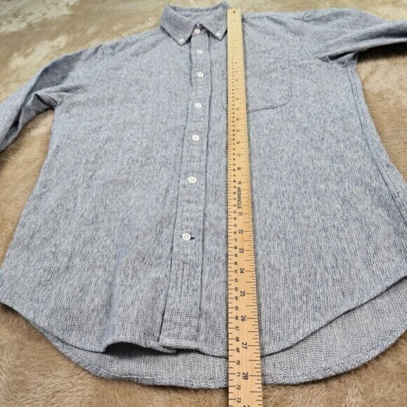 Club Monaco Shirt Slim Fit Button-Down Blue Flannel Long Sleeve Mens Size XS - Picture 5 of 11